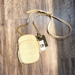 NWT Moda Luxe Cream/Gold North/South Crossbody